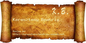 Keresztesy Beatrix névjegykártya